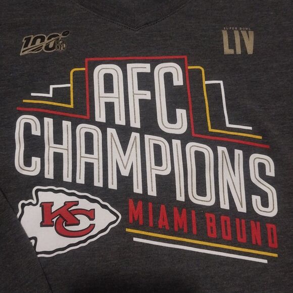 Kansas City Chiefs AFC Champions Miami Bound Super Bowl LIV Shirt Women’s M - Picture 4 of 7